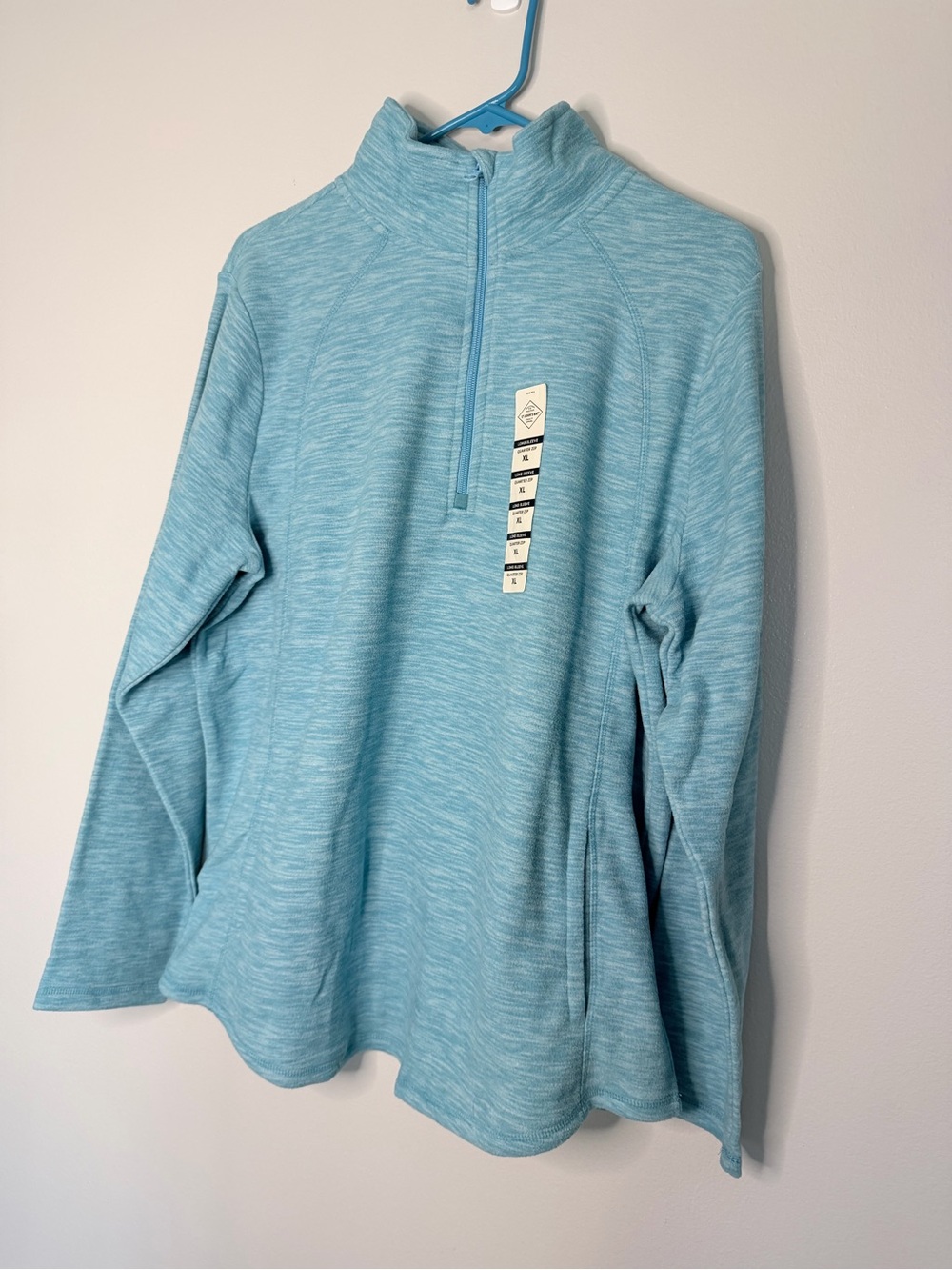 Torquoise Fleece Quarter-Zip Pullover